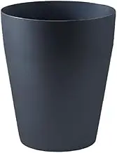 Simple Trash Can Paper Round Shape Dustbin Container Reusable Office Storage Garbage Bin Kitchen Bathroom Bedroom, Blue Gray