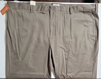 Dockers Pebble Signature Khakis Flat Front Stretch Pants Men's Size 54x34