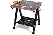BAUMR-AG Portable Multifunction Workbench, 2-in-1 Worktable and Sawhorse, Height Adjustable, Expandable