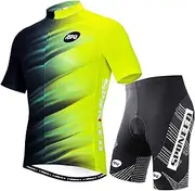 [sponeed] Cycling Jersey Men Short Sleeve Padded Bike Shorts Bicycle Wear Biking Clothing Set
