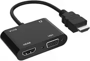 HDMI to VGA HDMI Adapter Dual Display 1080P Converter Splitter for PC Laptop Desktop