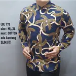 LBL 772 LUIGI BATANI BATIK 長款襯衫海軍藍