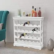 Wine Rack, Wine Bottle Storage Holder Wine Display Shelf Wine Cabinet Abreu White