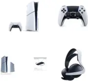 PS5 Console (Slim) Ultimate Bundle + Vertical Stand + Silver Cover