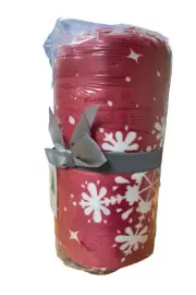 Kringle Express Oversized 60" x 80" Printed Holiday Throw Pink