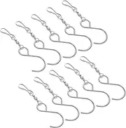 Generic 10pcs Hook Clip Bird Feeder Hangers Garage Hooks Garden Hooks Plant Hangers Outdoor Hooks Bird Feeders for Outdoors Wind Chime Swivel Hook Wind Chime Parts Stainless Steel Silver