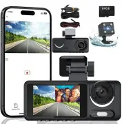 Dash Cam，3 Channel Dash cam, 1080P Full HD Dash Camera for Cars, Free 64GB SD...
