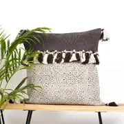 Linen Connections Monochrome Cushion Cover Multi colour Weave 'Shaggy' Beni Ourain Style Cushion Cover - Berber Style Cushion Cover - 012