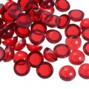 100pcs Cat Eye Resin Beads, 10mm Flatback Round Dome Beads Wine Red