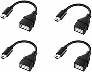 4Pack Mini USB OTG Cable, tunghey Mini USB OTG Cable for Digital Cameras - USB A Female to Mini USB B 5 Pin Male Adapter Cable for Hero 3+, Hero HD, Cell Phones, MP3 Players, Digital Cameras etc
