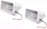 2 Pack 8" PA Power Horn Loud Speaker 40W Indoor Outdoor 80 Watt Max Power TC-D25