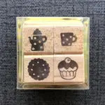 日本【KODOMO NO KAO】PETIT STAMP SET TEA TIME 楓木印章 貝登堡 牧莎紀事 絕版套組