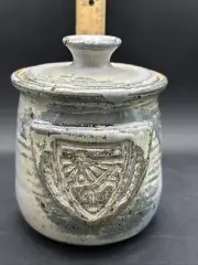 Studio Art Pottery Stoneware Jar with Lid 6" Hand Thrown Signed