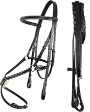 ExionPro Affordable Traditional Fancy Raised Figure 8 Bridle with Laced Reins | Bridle for Horse | English Horse Tack