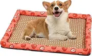 Dog Cooling Mat - Waterproof Cool Pad For Dog | Cooling Pad For Dogs Cats | High Temp Resistant Washable Portable 19.6x15.7in Square Rattan Bed Nest For Car Travel Patio Home Camping