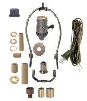 B&P Lamp Antique Bronze Floor Lamp Wiring Kit with 3-Way Socket, 12 Foot Cord,