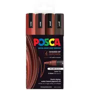 Posca PC-5M Paint Marker Brown 4 Pack