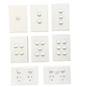 3A AU 1 2 3 4 5 6 Gang Wall Switch & Powerpoints - SAA - Slim - White