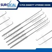 5 Pcs Emmett Uterine Hook Gynecology Surgical Instruments Stainless German Grade