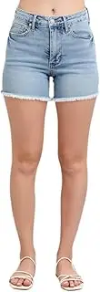 [Judy Blue] Tummy Control Raw Fray Hem Denim Shorts