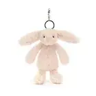 NWT Jellycat Plush Rabbit Bashful Bunny Blush Bag Charm , rare Light pink