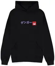 [Pokémon] Gengar Block Print Men's Hooded Sweatshirt Black Regular, Black, Small