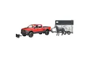 Bruder 1:16 RAM 2500 Power Wagon w 1pc Horse Trailer Toy Vehicle Kids 4y+ Red