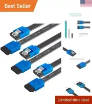 3 Pack SATA Cable III - 6Gbps Fast Data Transfer - Cost-effective - 18 Inch