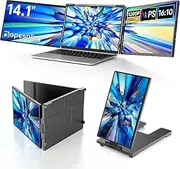 Dopesplay Triple Portable Monitor for Laptop, 14.1" Laptop Screen Extender 1080P FHD Dual Monitor, Type-C Laptop Extended Screen Compatible with Windows, Mac, Android, Chrome 13-17.3 Inch Laptops