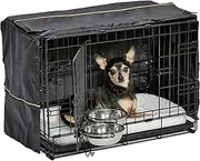iCrate Dog Crate Starter Kit | 22-Inch Kit for XS Breeds (Up to 12 Pounds) | Includes Crate, Pet Bed, 2 Bowls & Cover