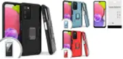 FOR Samsung Galaxy A03S SM-S134DL Magnetic Stand ST-8 Case Cover +Tempered Glass