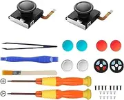 WeChip Guli-Kit TMR Joystick Replacement for Joycon, No Drift, High Precision, 2Pcs TMR Electromagnetic Joystick with Repair Kit, 4 Colors Thumbstick Caps, Compatible with Switch/OLED/Lite