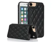 3 Cards Leather Case for iPhone 7/8/SE2/SE3, RFID Blocking Material to Protect Card Data - Black