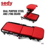 2 In 1 Foldable Mechanics Z Creeper Seat Rolling 39" Chair Garage Work Stool