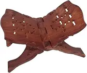 Wooden Hand Carved Holy Book Stand for Quran, Bible, Gita for Reading, Brown