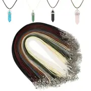 100 Pieces Waxed Leather Necklace Cord Bulk with Clasp Colorful Vintage Color