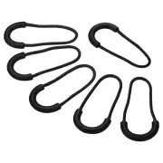 15pcs Zipper Pulls Replacement Extension Cord Handle U Tab Tag Extender Black