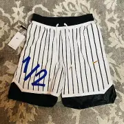Nike Lil Penny PRM White Black Blue Basketball Shorts Mens Sz Small DH0596-635