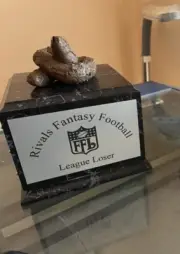 Slightly Damaged POOP Trophy -Fantasy Football Trophy - 18 Plates