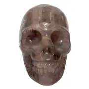 Hematoid Fire Quartz Skull Healing Crystal Carving 485g