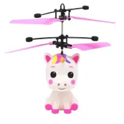 unbrand Flying Unicorn Rc Helicopter Toy, Red Cartoon Design With Led Lights, Sensor Control For Outdoor Kids Play, Usb Charging, Durable Plastic, ...