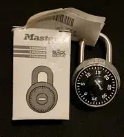 MASTER LOCK COMBINATION PADLOCK W/BLOCK GUARD NIB W/COMBINATION & INSTRUCTIONS