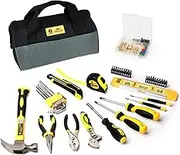B Bosi Tool 142 Piece Tool Set With Bag Home Repairing Tool Kit with 13-Inch Wide Mouth Open Storage Tool Bag (142 Piece), 142PCS（This product is not eligible for discounts）