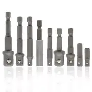 ABN | Drill Bit Extension Driver Bit Set 9pc Socket Adapter Set Hex Adapter Set
