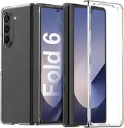 [T Tersely] Hybrid Clear Crystal Case Compatible with Samsung Galaxy Z Fold 6 5G (2024) - TPU + PC Technology, Anti-Yellowing, Wireless Charging Compatible, Protective Shockproof Bumper Cover for Fold6