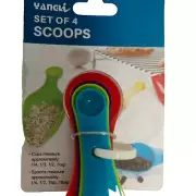 Colorful 4-Pieces Measuring Scoop Set For Cups & Spoons