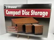 3 Drawer Compact Disc Storage Holder Faux Wood - 60 CD Case, New in Open Box!