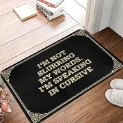 Funny Kitchen Decor I'm Not Slurring My Words. I'm Speaking in Cursive Doormat Welcome Home Door Mat Fall Welcome Mats Outdoor (Color : Colour, Size : 40X60CM)