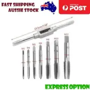 8pcs Machine Tap Die Wrench Set M3 M4 M5 M6 M8 M10 M12 Tap Drill Straight Fluted
