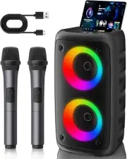 Bluetooth Speaker Karaoke Machine 2 Microphones Ankuka Speakers Wireless Bluetoo